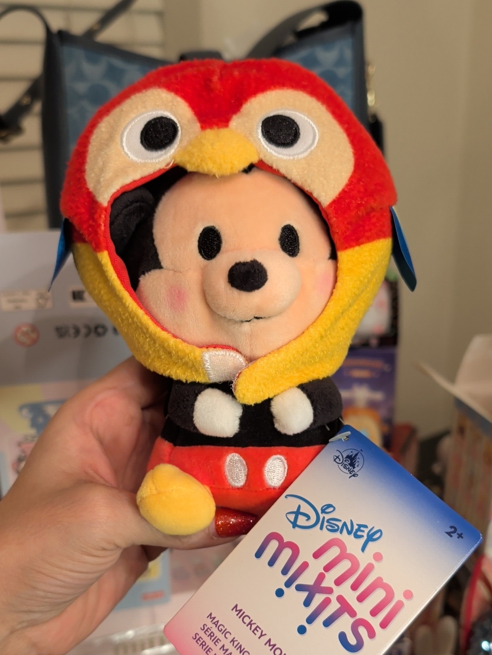 Disney Mini Mixits Mickey Mouse Plush in Red and Yellow Bird Hood